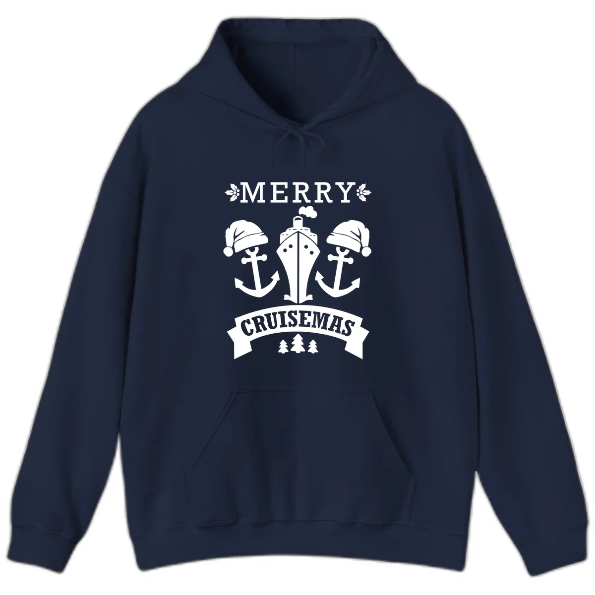 Merry Cruisemas Nautical Holiday Hoodie in Navy