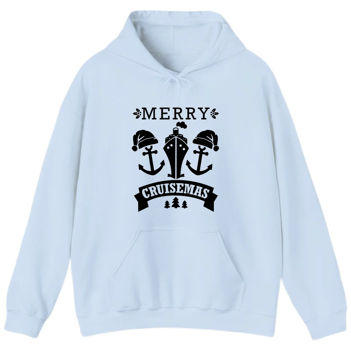 Merry Cruisemas Nautical Holiday Hoodie in Light Blue