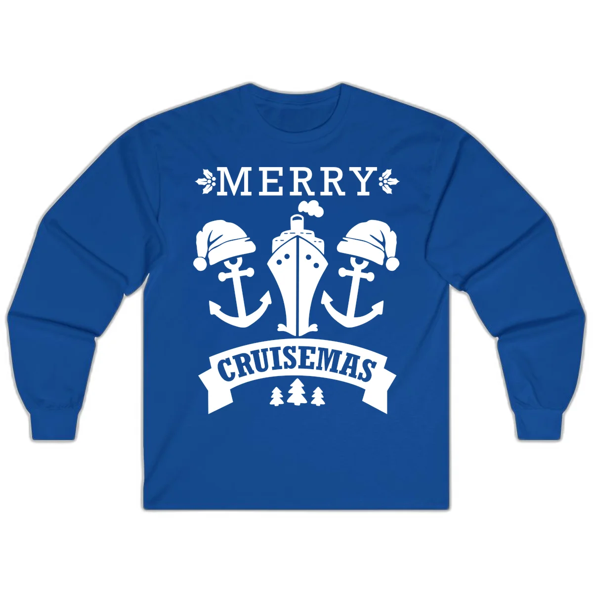 Merry Cruisemas Nautical Holiday Long Sleeve in Royal