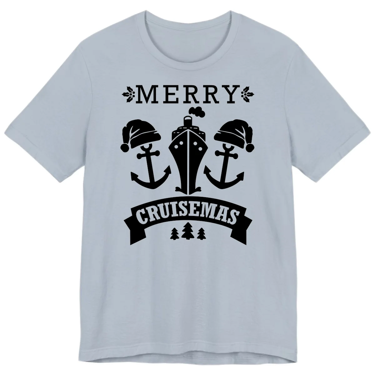 Merry Cruisemas Nautical Holiday Premium T-Shirt in Light Blue