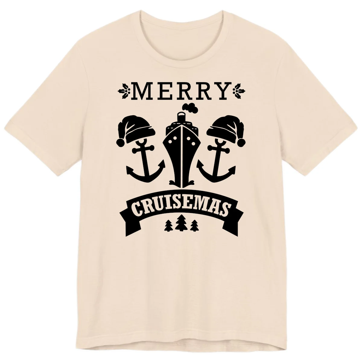 Merry Cruisemas Nautical Holiday Premium T-Shirt in Soft Cream