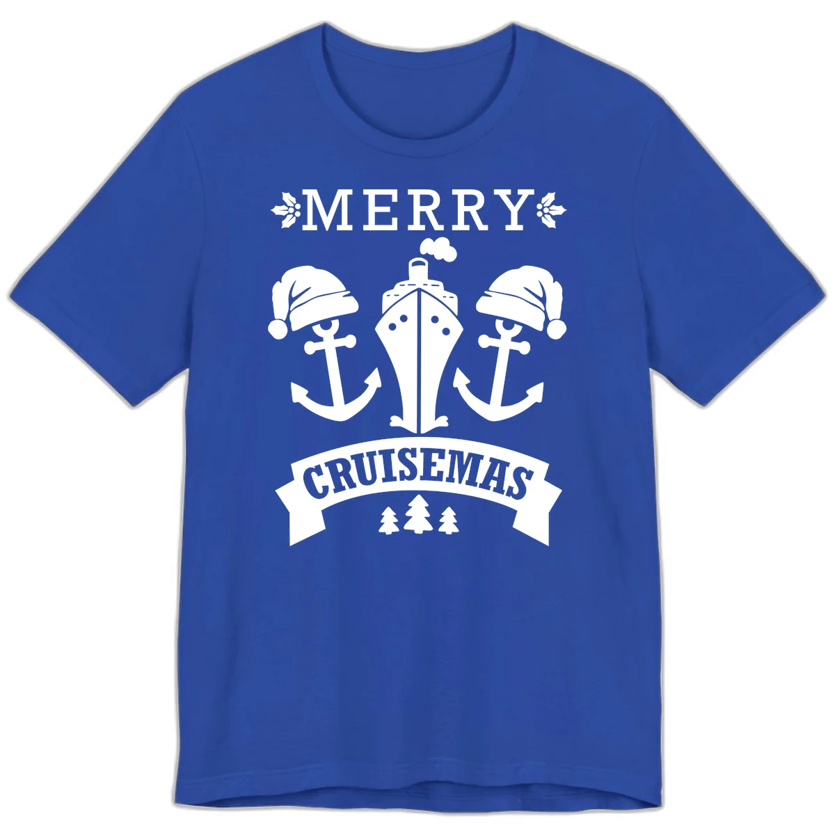 Merry Cruisemas Nautical Holiday Premium T-Shirt in True Royal