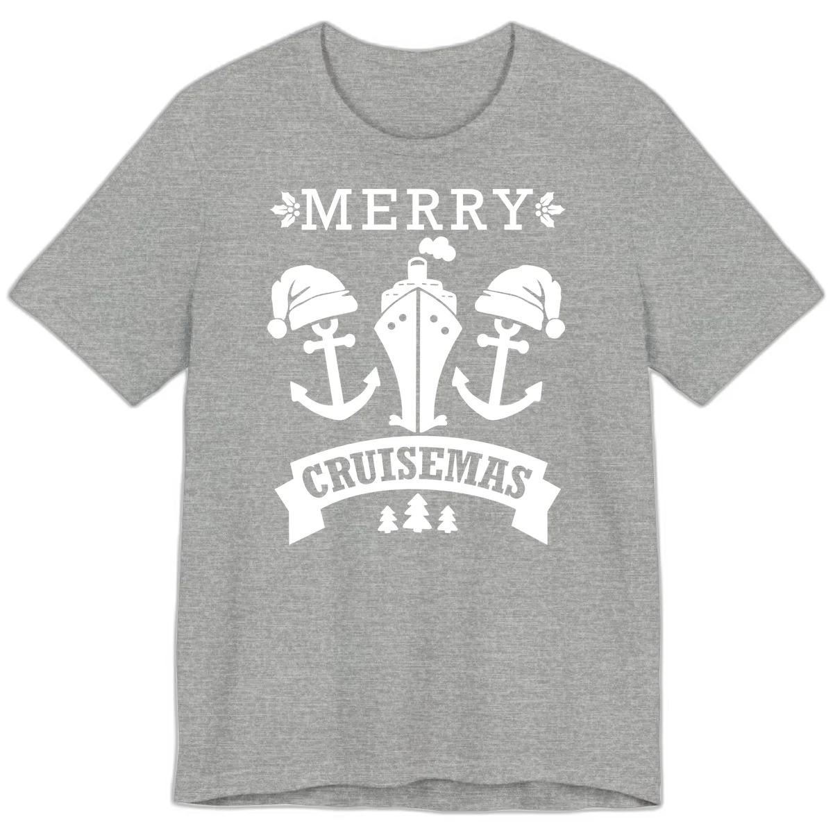 Merry Cruisemas Nautical Holiday Premium T-Shirt in Athletic Heather