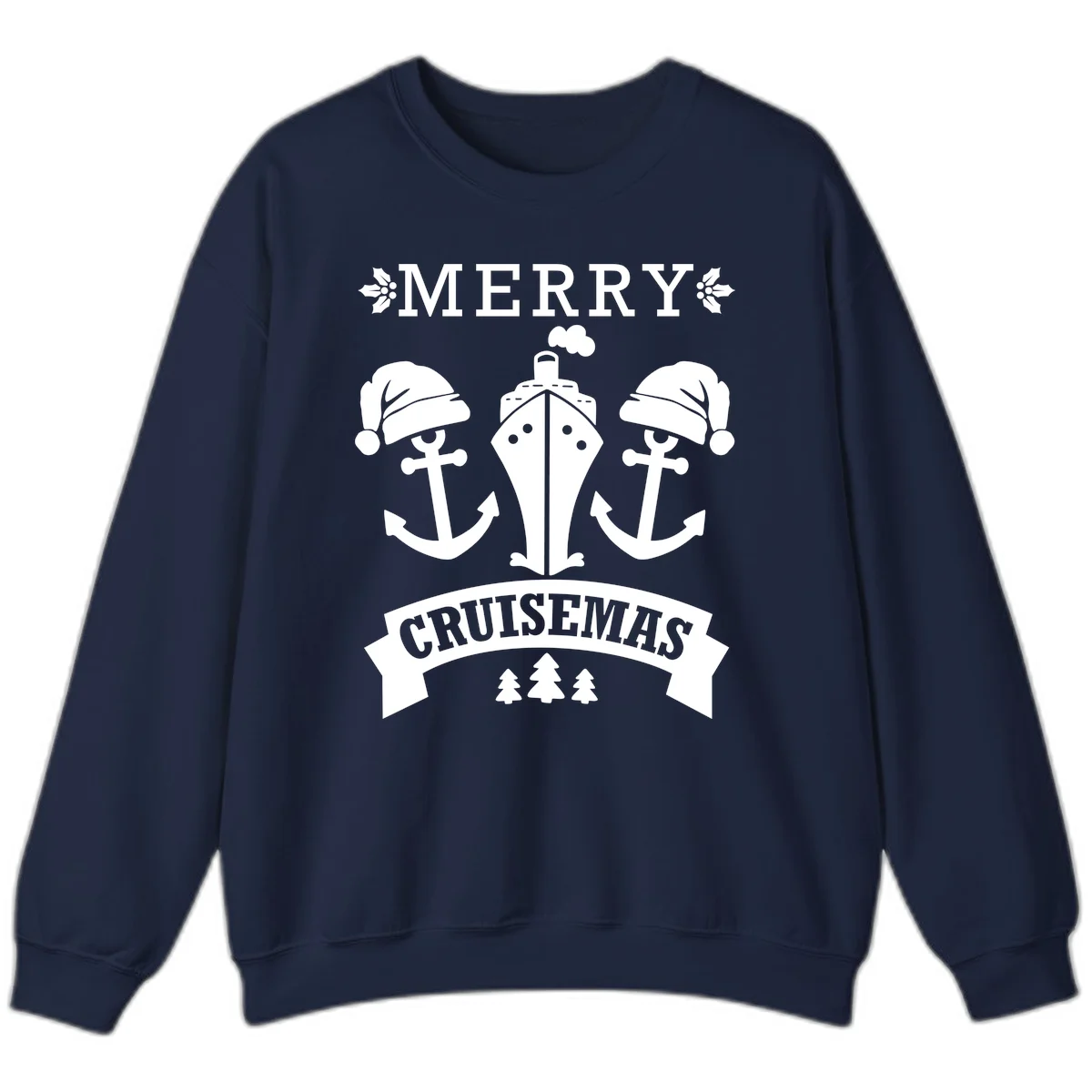 Merry Cruisemas Nautical Holiday Sweatshirt in Navy