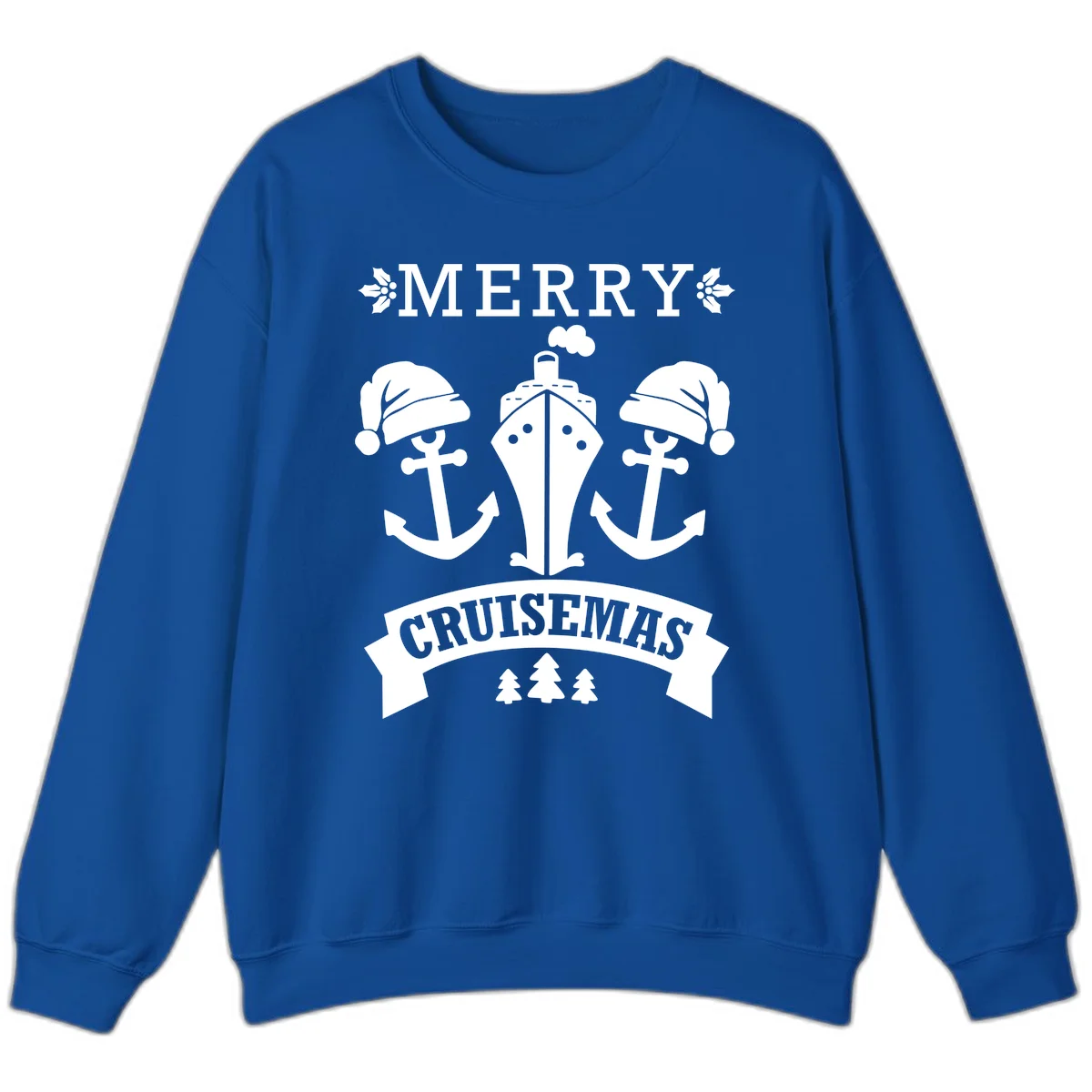 Merry Cruisemas Nautical Holiday Sweatshirt in Royal