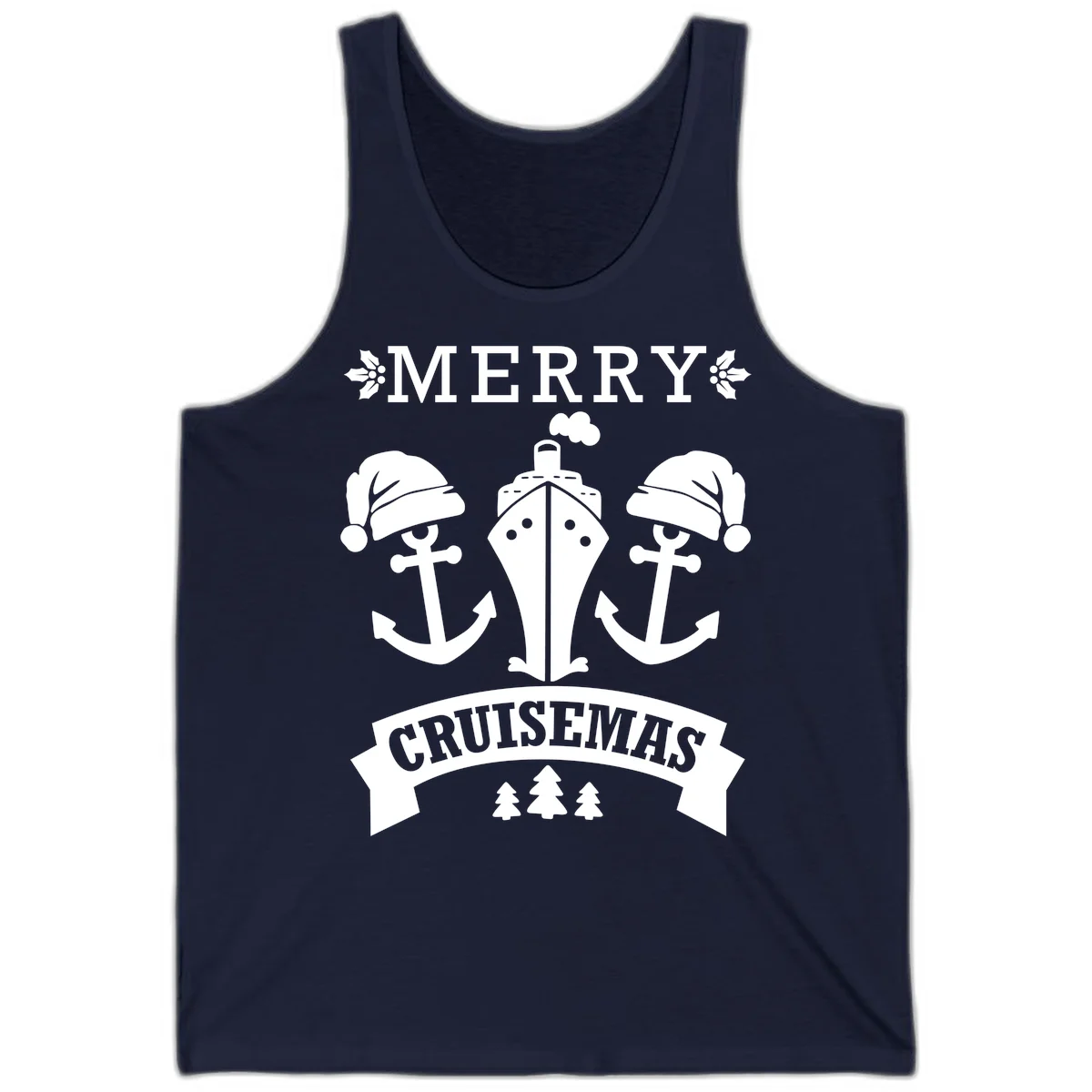 Merry Cruisemas Nautical Holiday Tank in Navy