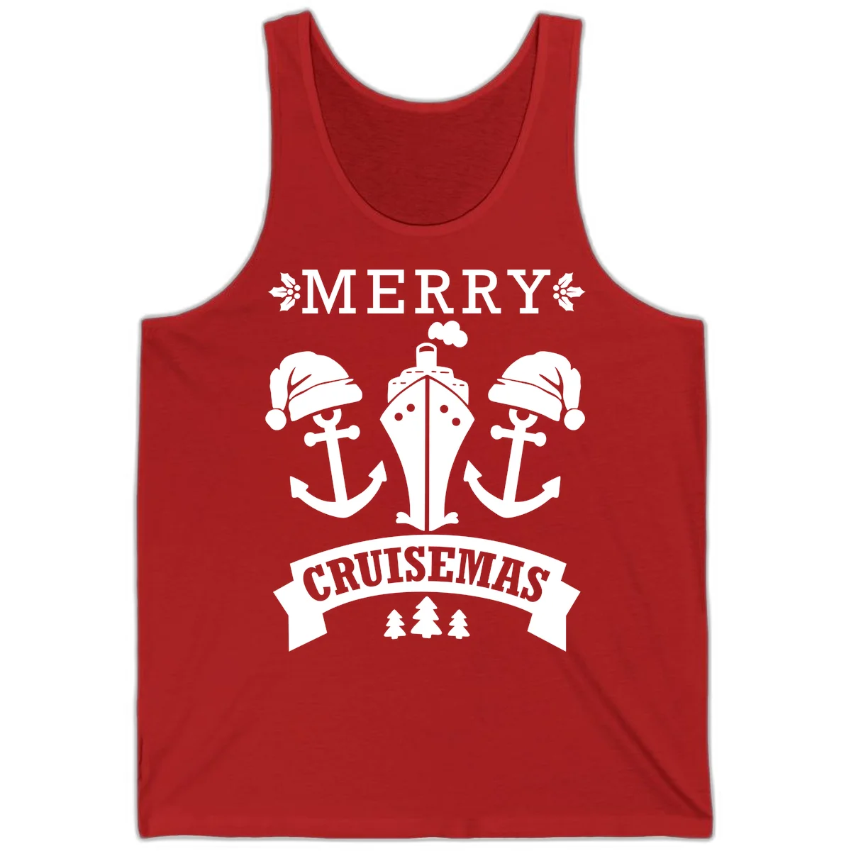 Merry Cruisemas Nautical Holiday Tank in Red