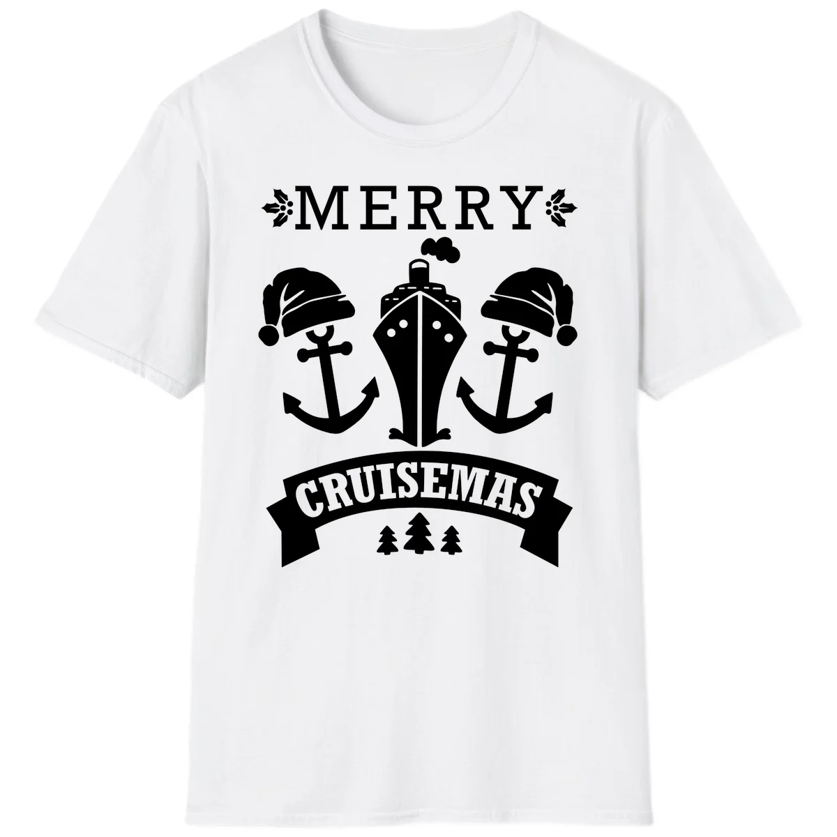 Merry Cruisemas Nautical Holiday T-Shirt in White