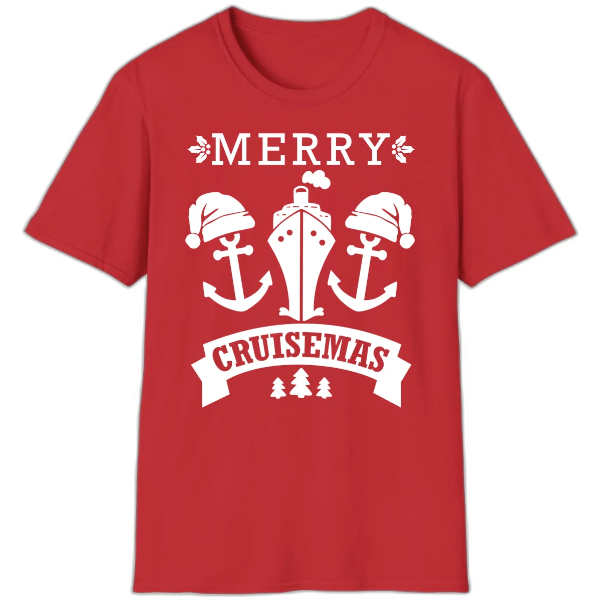 Merry Cruisemas Nautical Holiday T-Shirt in Red