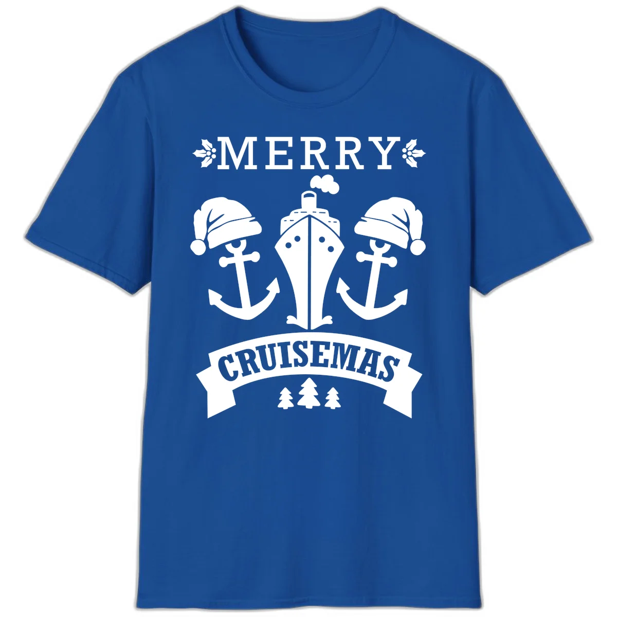 Merry Cruisemas Nautical Holiday T-Shirt in Royal