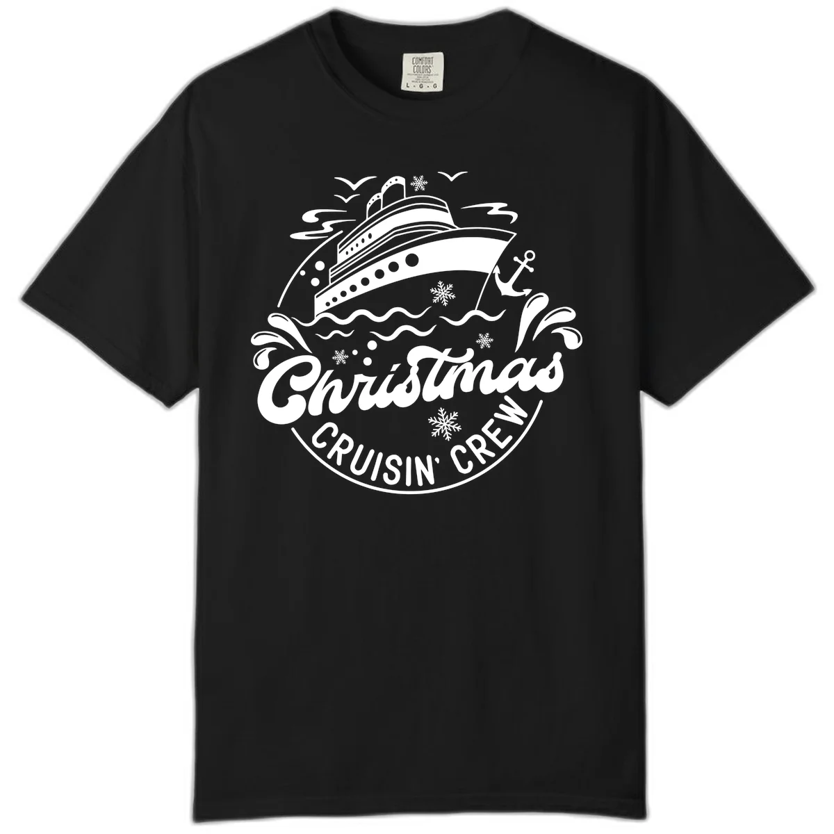 Christmas Cruisin' Crew Comfort Color T-Shirt in Black