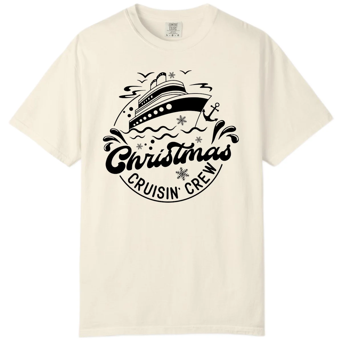 Christmas Cruisin' Crew Comfort Color T-Shirt in Ivory