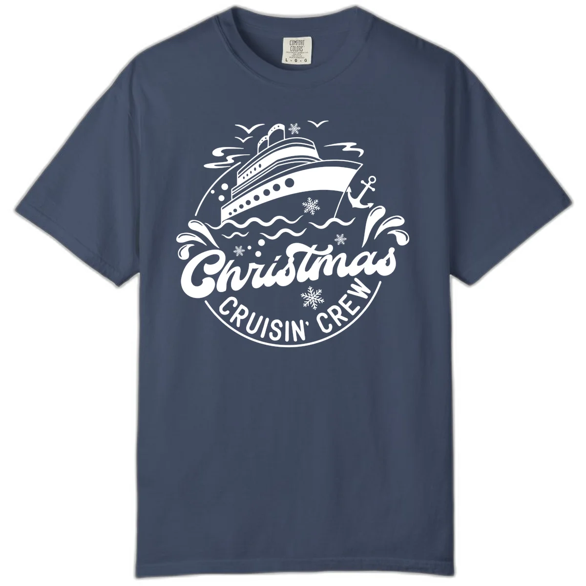 Christmas Cruisin' Crew Comfort Color T-Shirt in Midnight