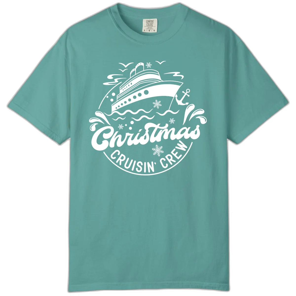 Christmas Cruisin' Crew Comfort Color T-Shirt in Seafoam