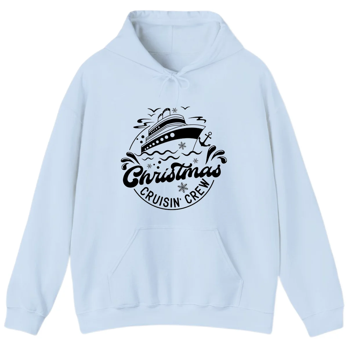 Christmas Cruisin' Crew Hoodie in Light Blue