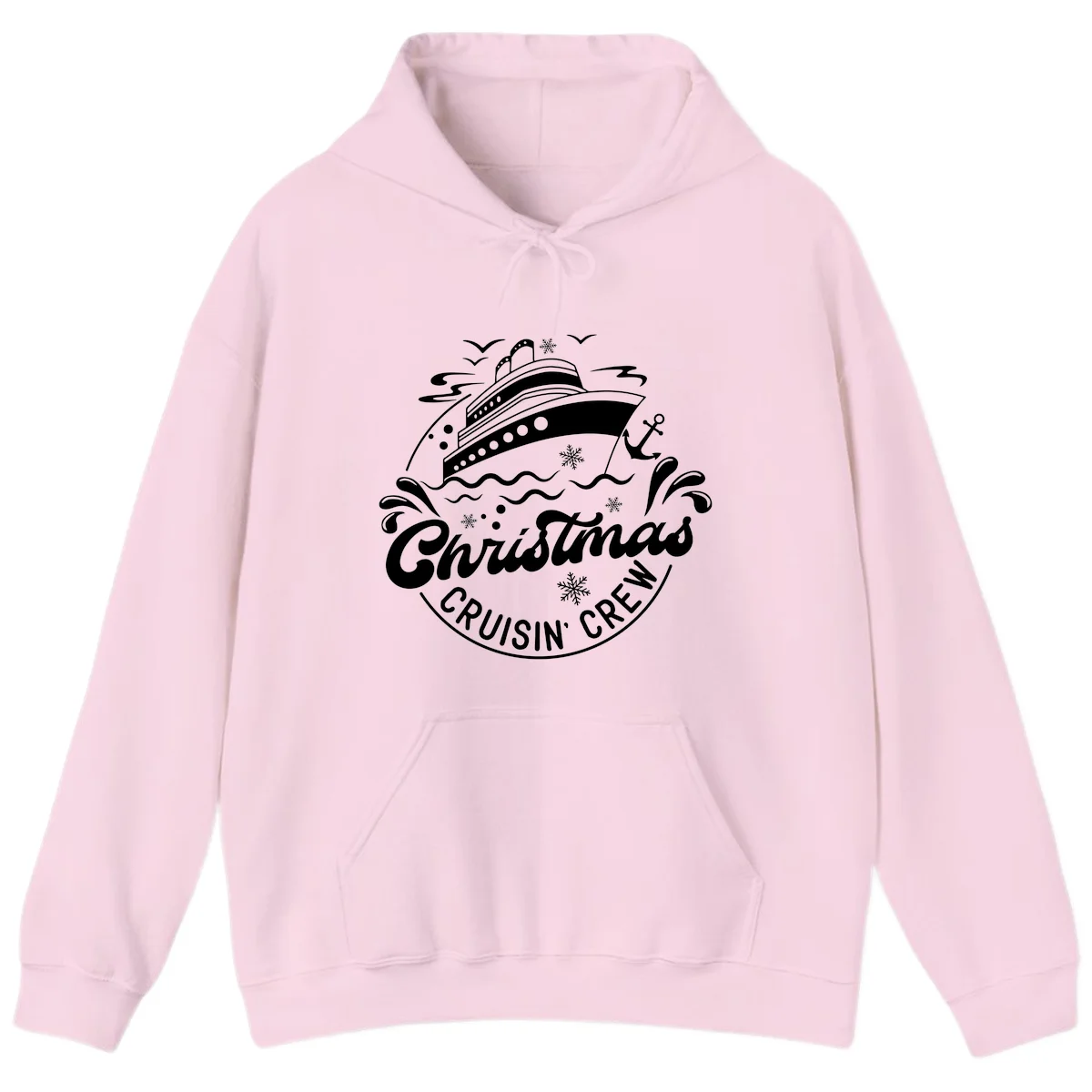 Christmas Cruisin' Crew Hoodie in Light Pink