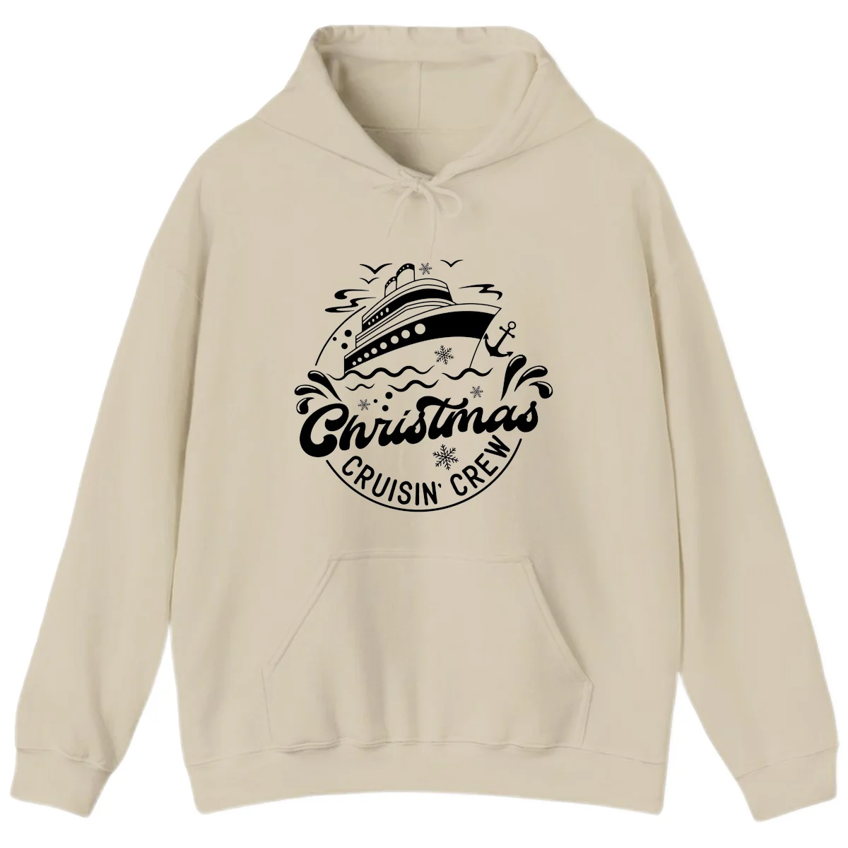 Christmas Cruisin' Crew Hoodie in Sand