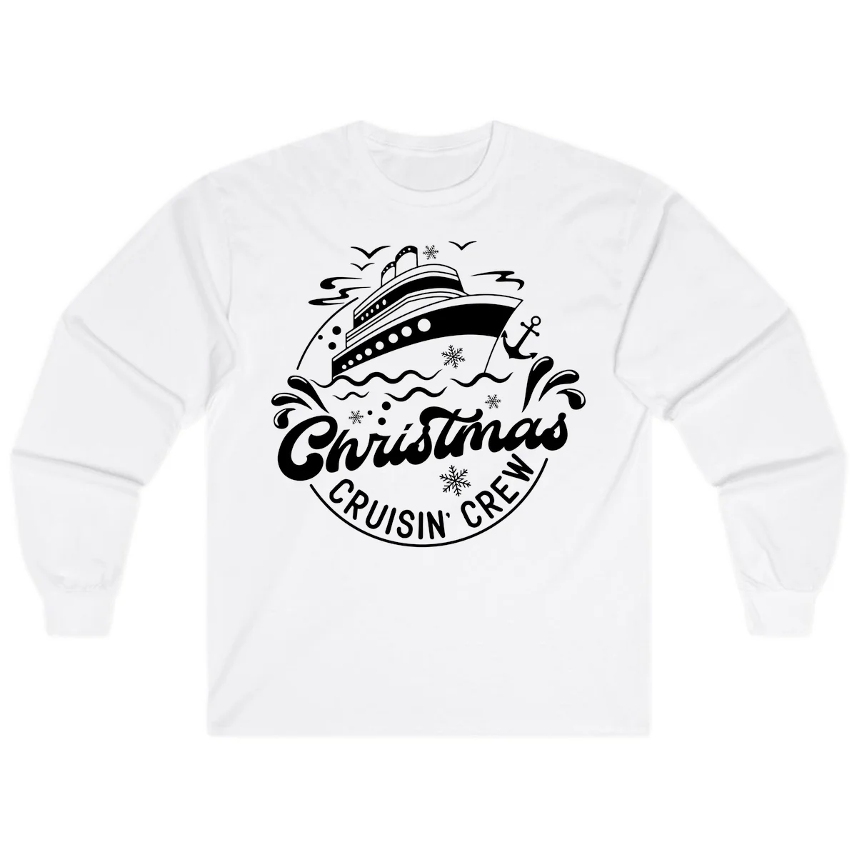 Christmas Cruisin' Crew Long Sleeve T-Shirt in White