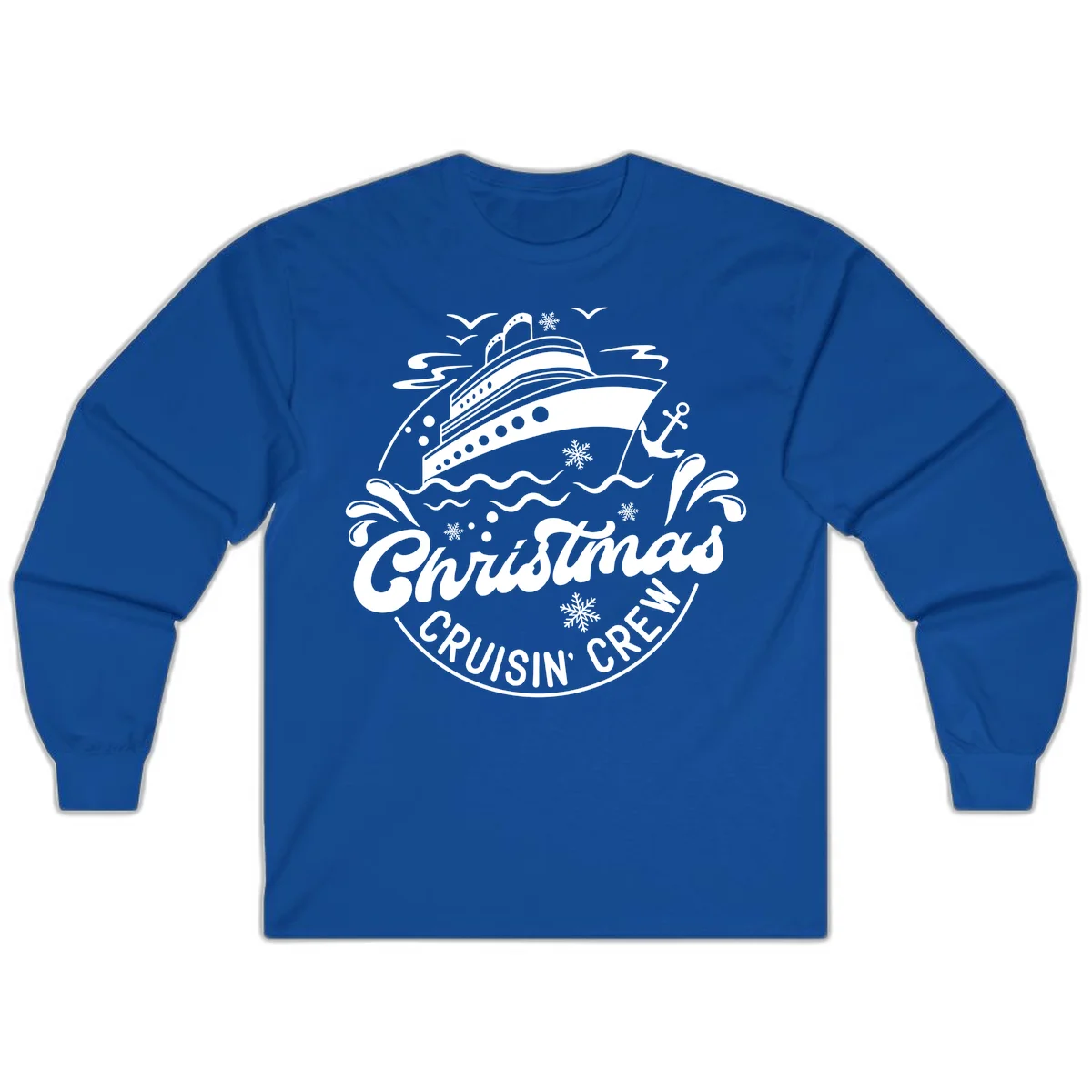 Christmas Cruisin' Crew Long Sleeve T-Shirt in Royal