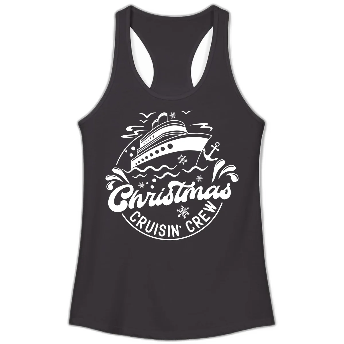Christmas Cruisin' Crew Ladies Tank Top in Black