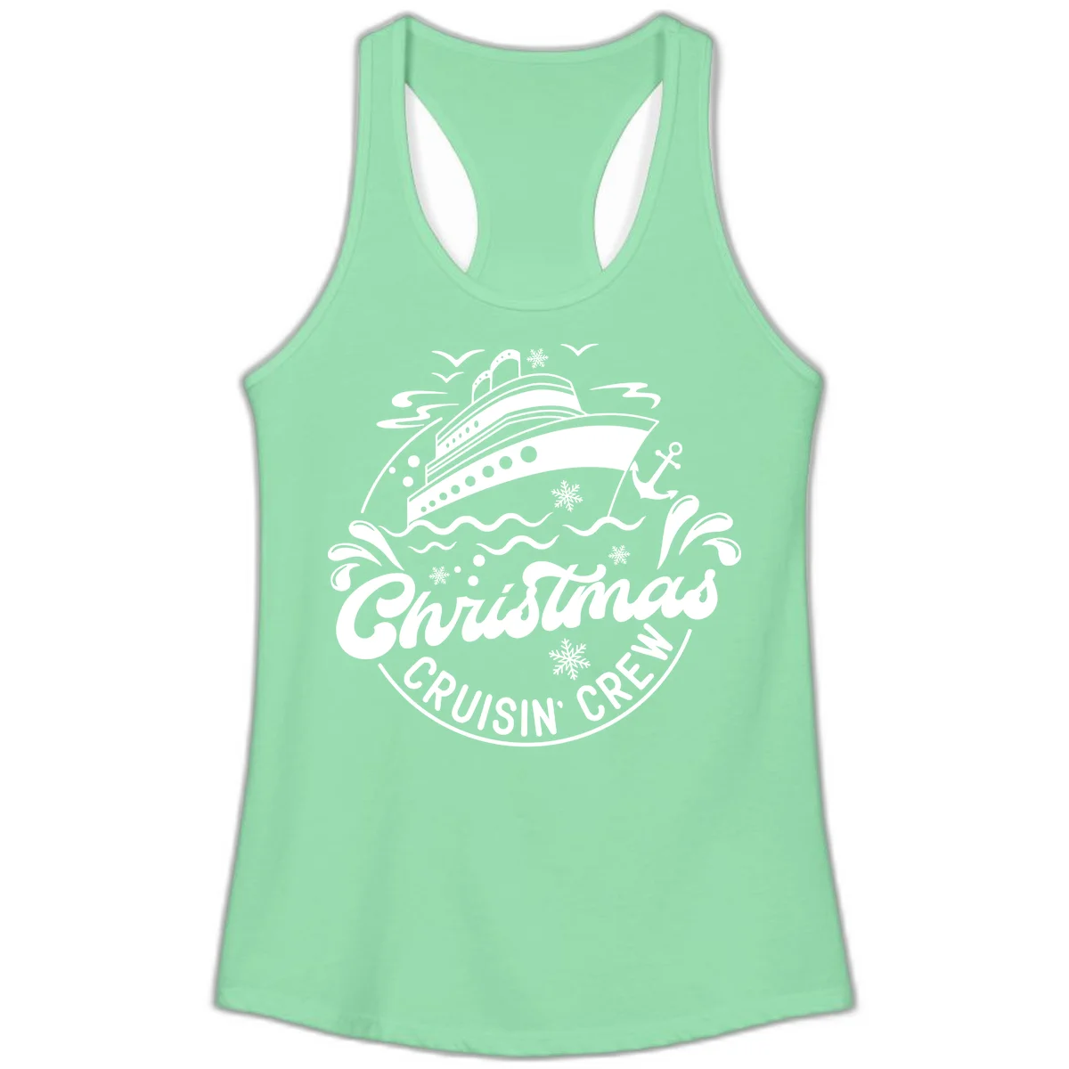 Christmas Cruisin' Crew Ladies Tank Top in Solid Mint