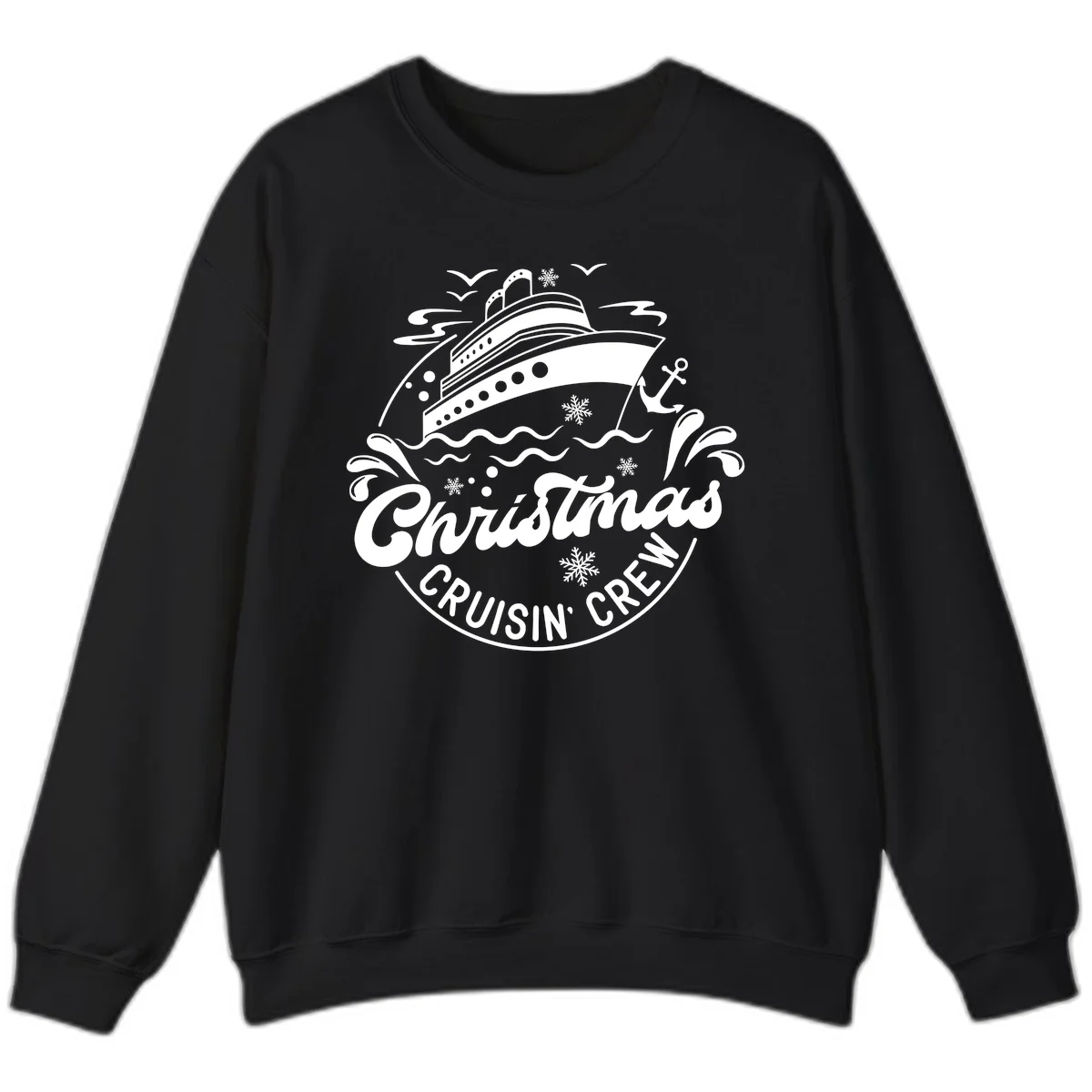 Christmas Cruisin' Crew Sweatshirt in Black