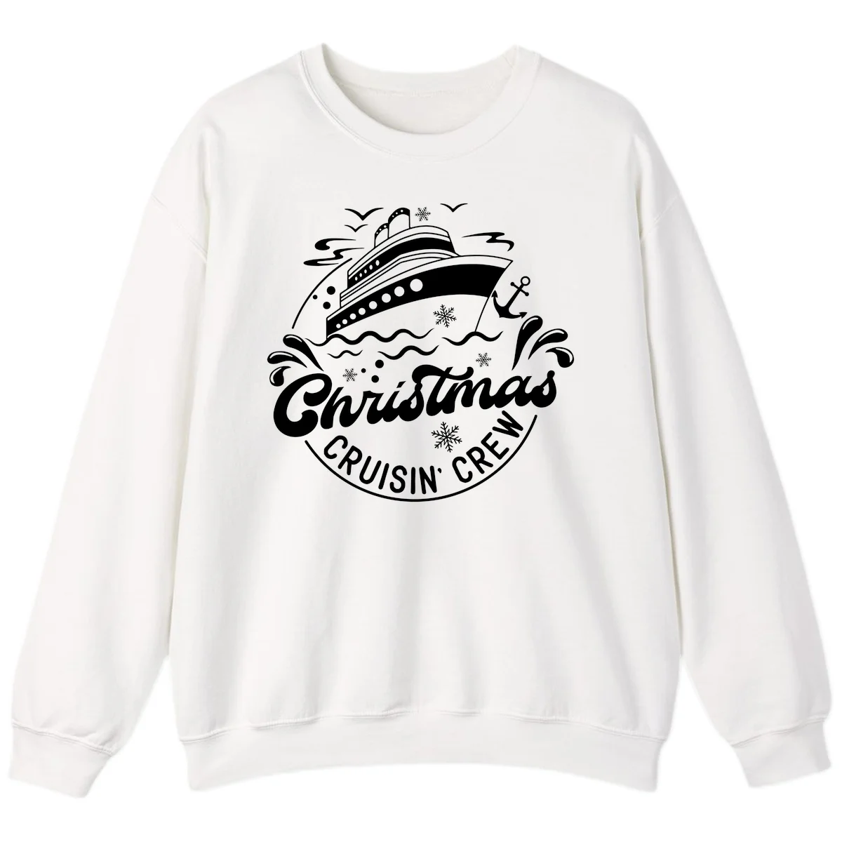 Christmas Cruisin' Crew Sweatshirt in White