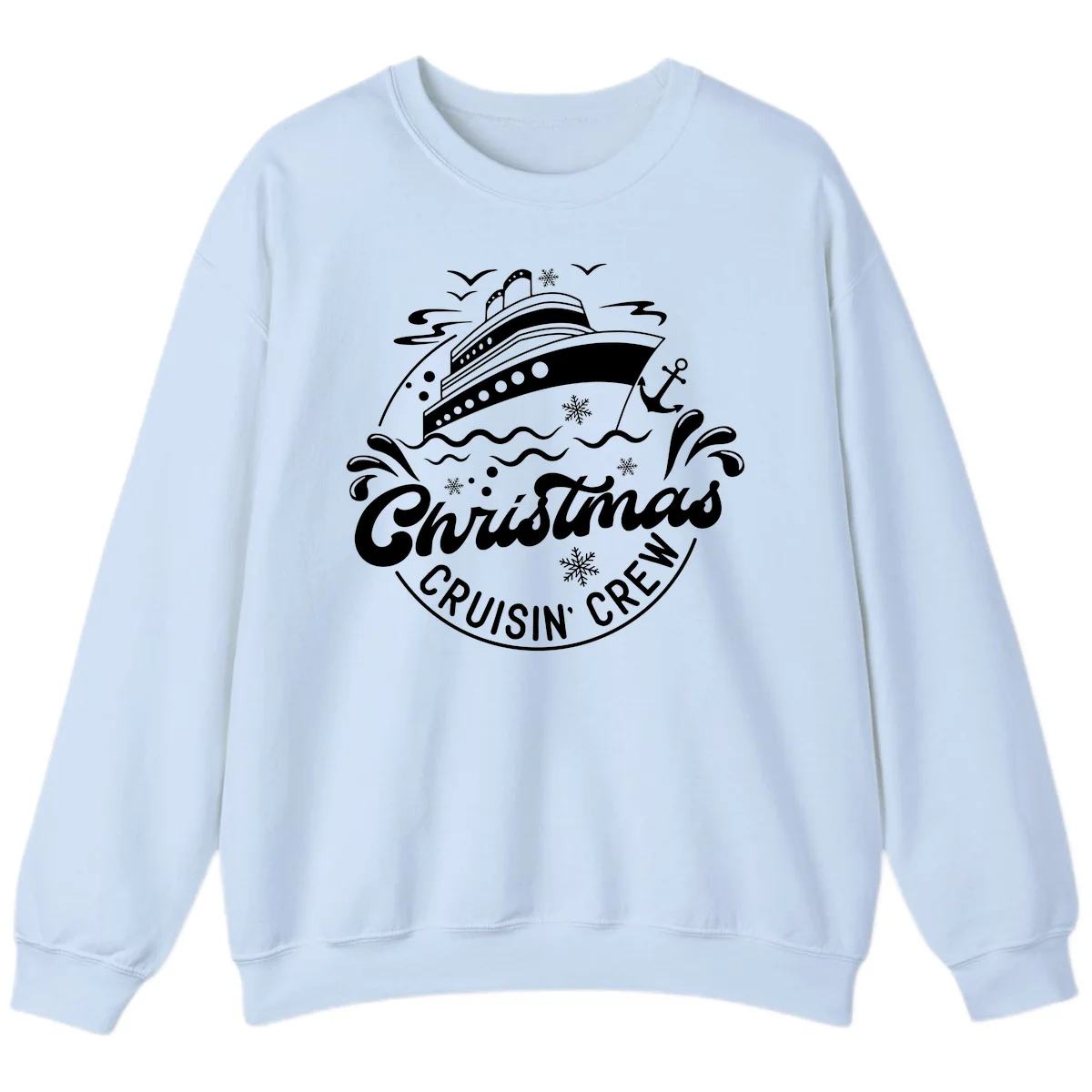 Christmas Cruisin' Crew Sweatshirt in Light Blue
