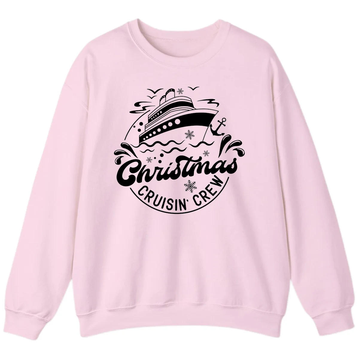 Christmas Cruisin' Crew Sweatshirt in Light Pink