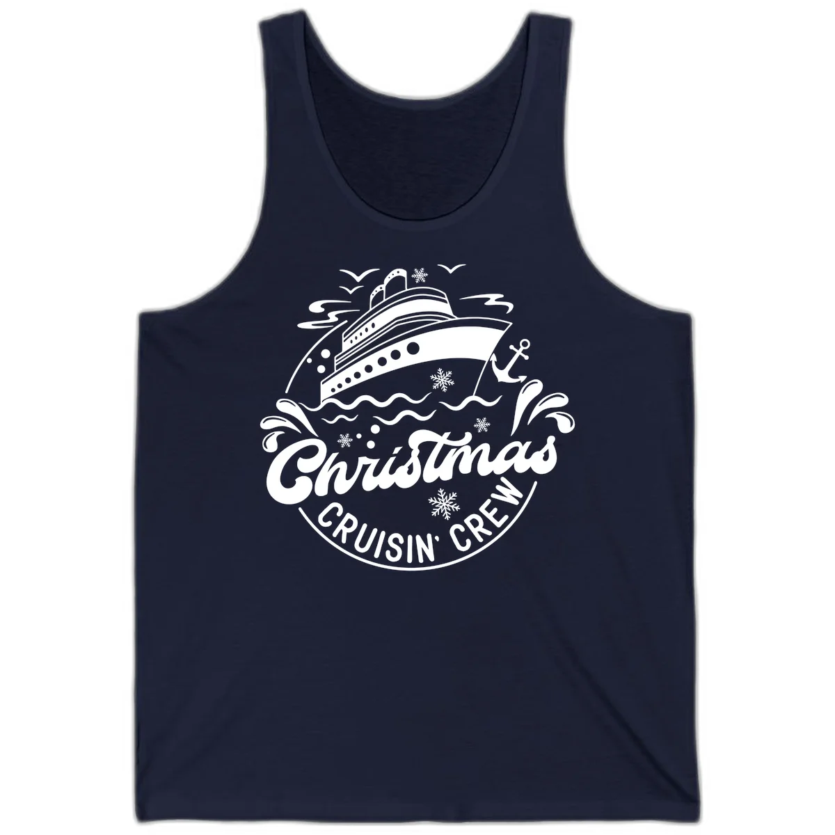 Christmas Cruisin' Crew Tank Top in Navy