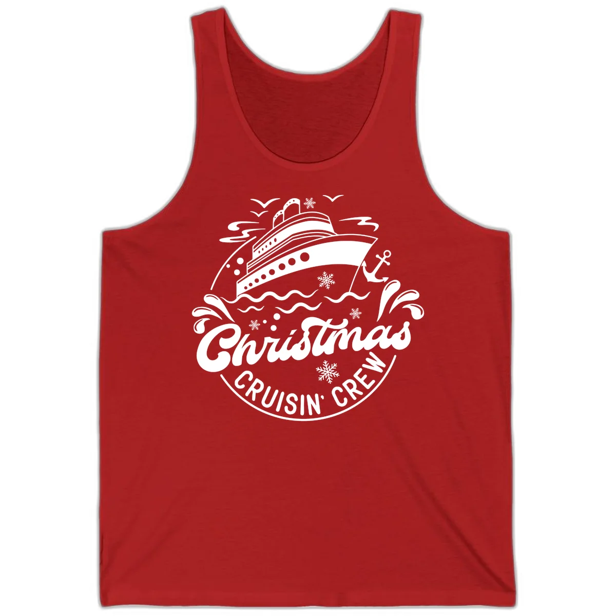 Christmas Cruisin' Crew Tank Top in Red