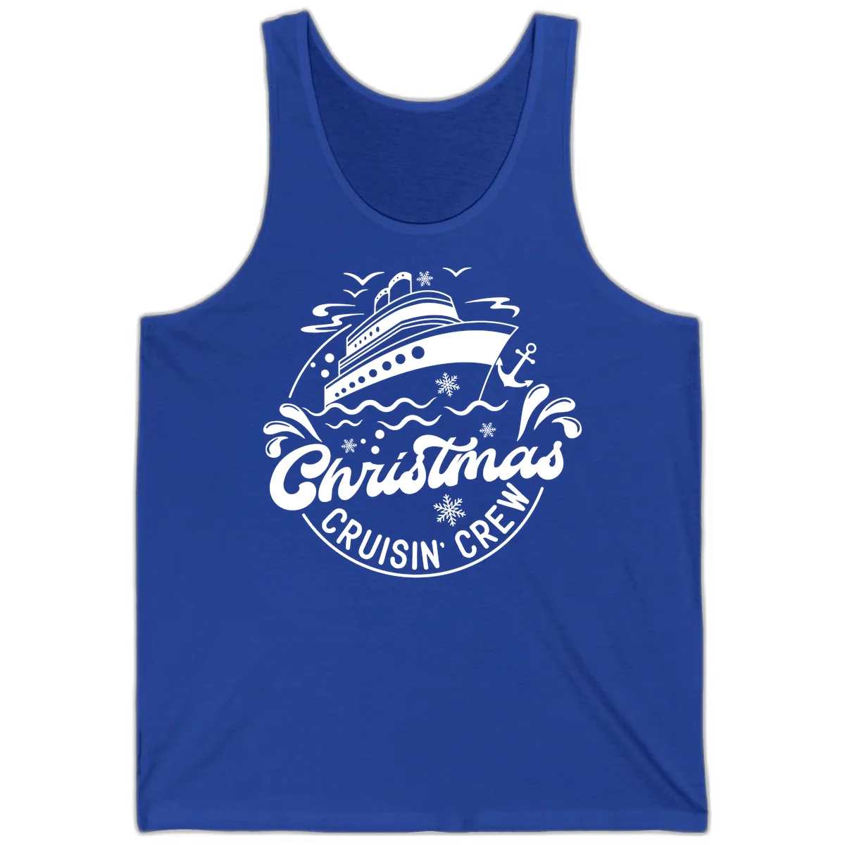 Christmas Cruisin' Crew Tank Top in True Royal