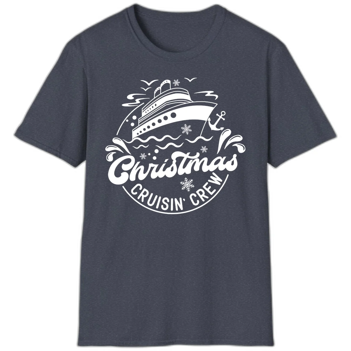 Christmas Cruisin' Crew T-Shirt in Heather Navy