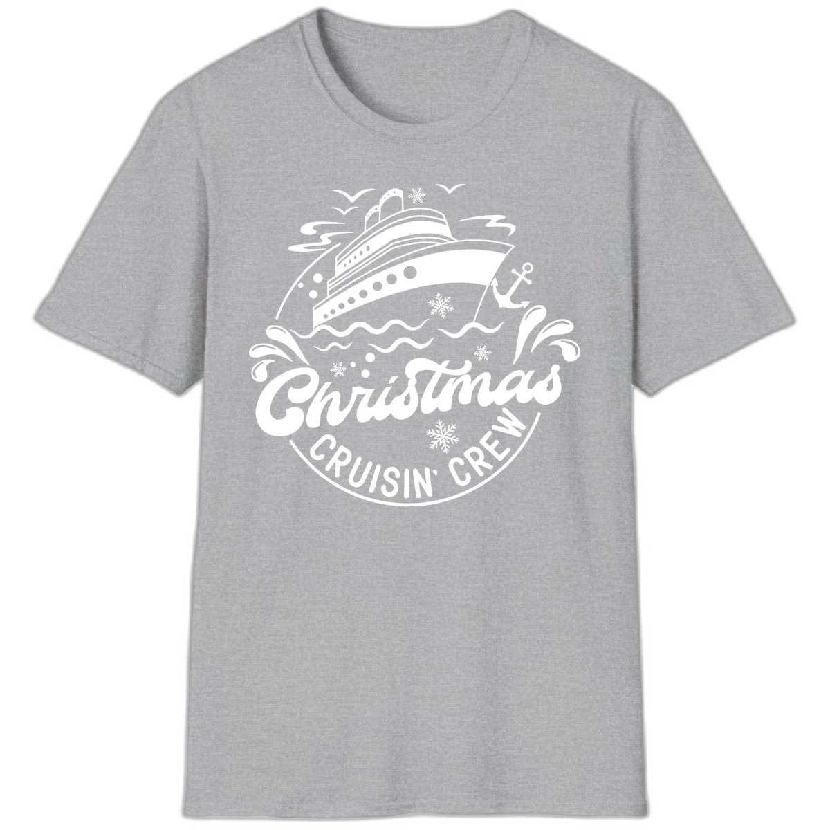 Christmas Cruisin' Crew T-Shirt in Sport Grey