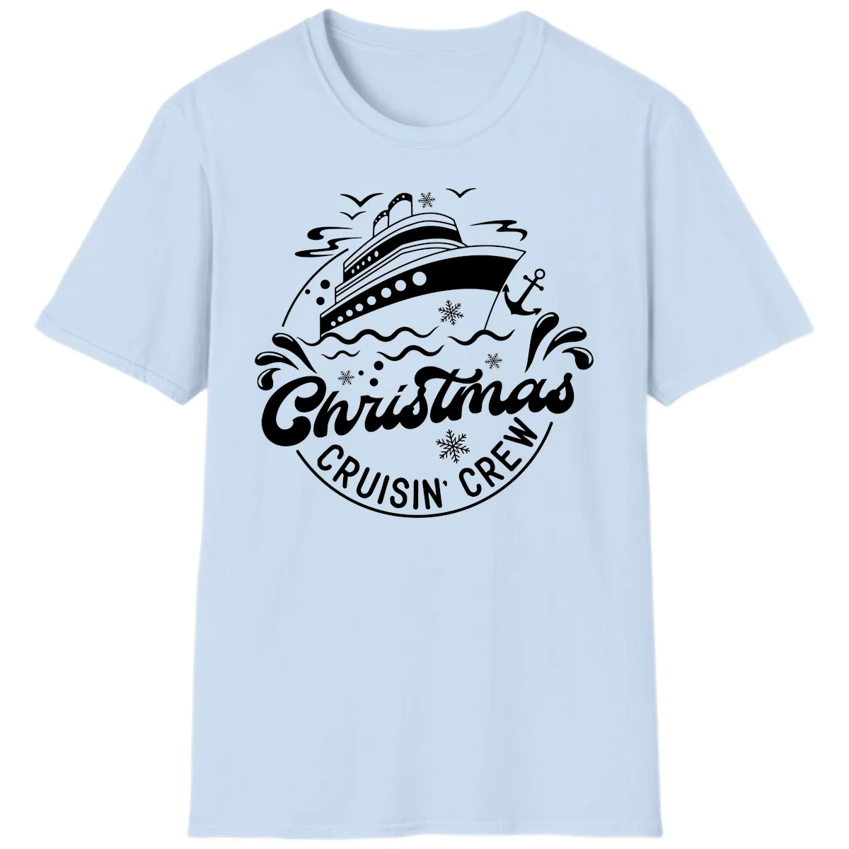 Christmas Cruisin' Crew T-Shirt in Light Blue