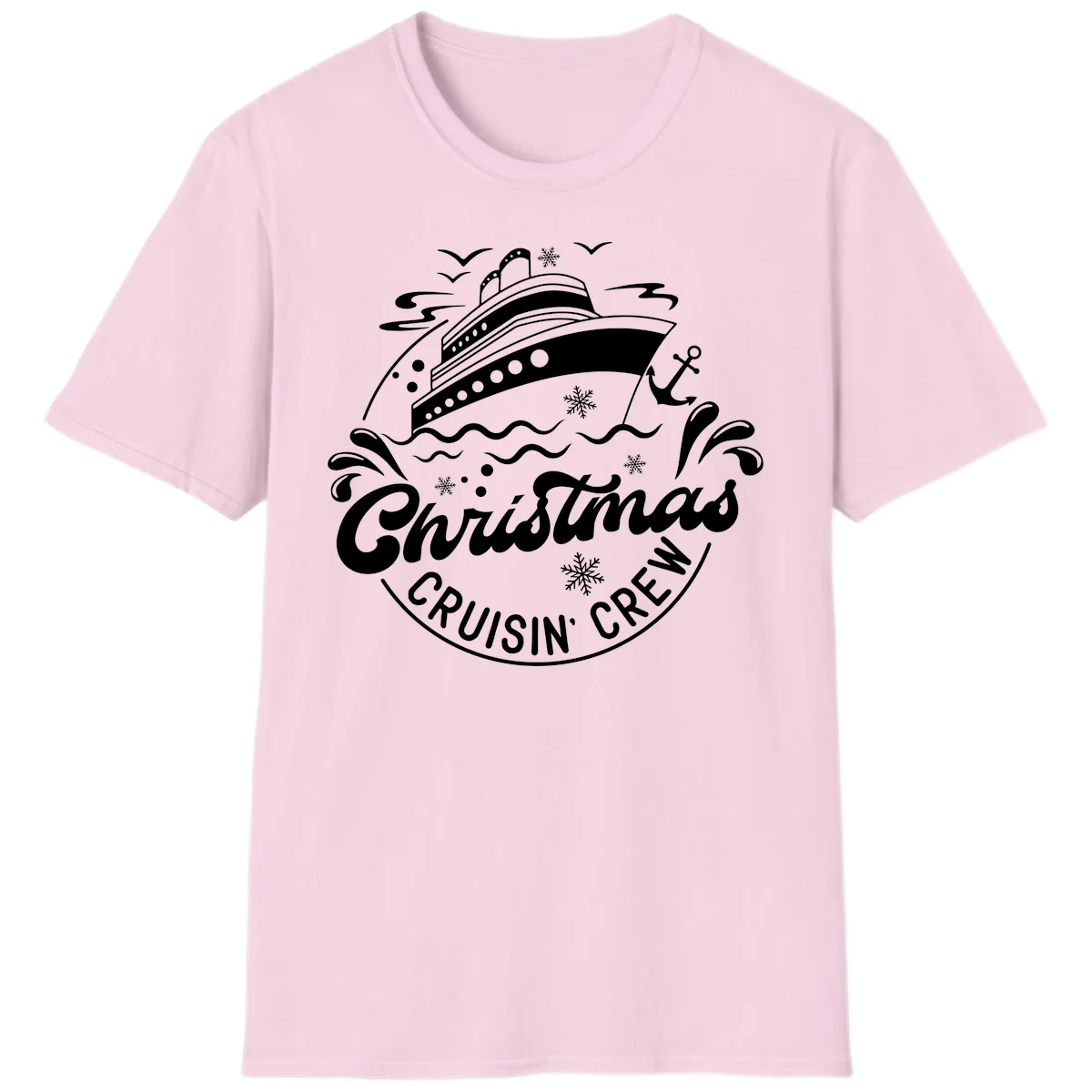 Christmas Cruisin' Crew T-Shirt in Light Pink