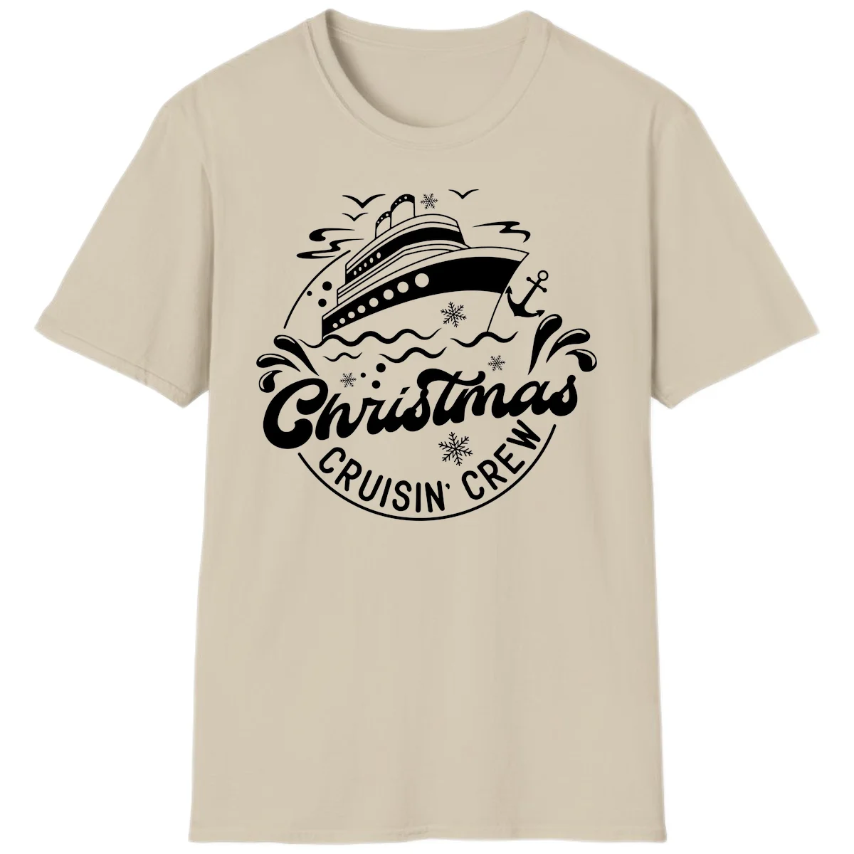 Christmas Cruisin' Crew T-Shirt in Sand