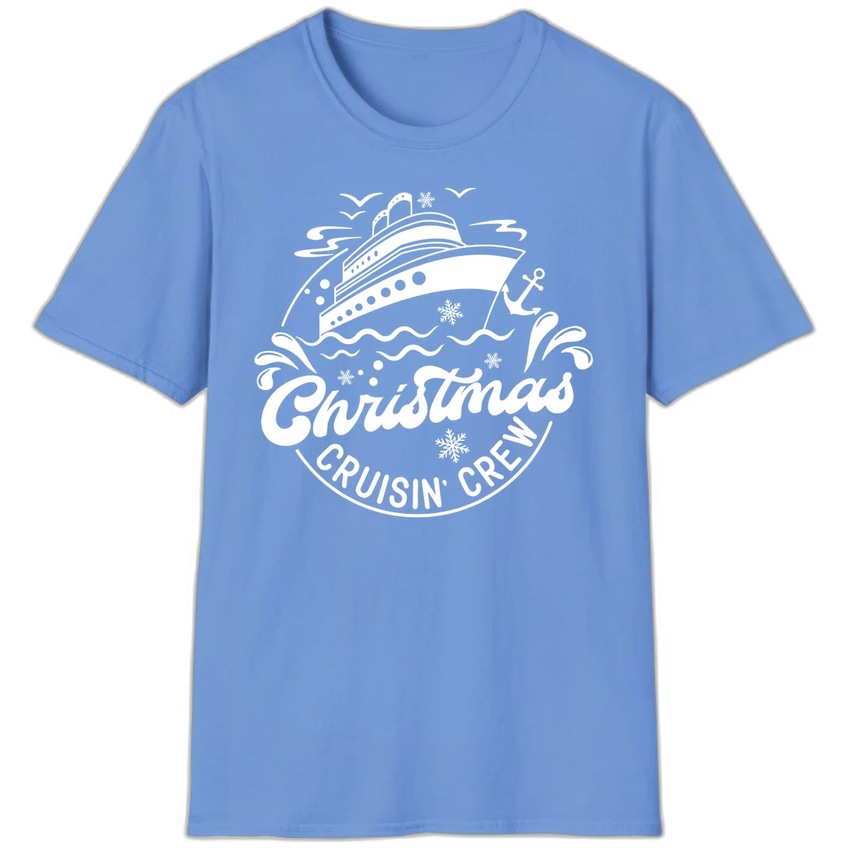 Christmas Cruisin' Crew T-Shirt in Carolina Blue