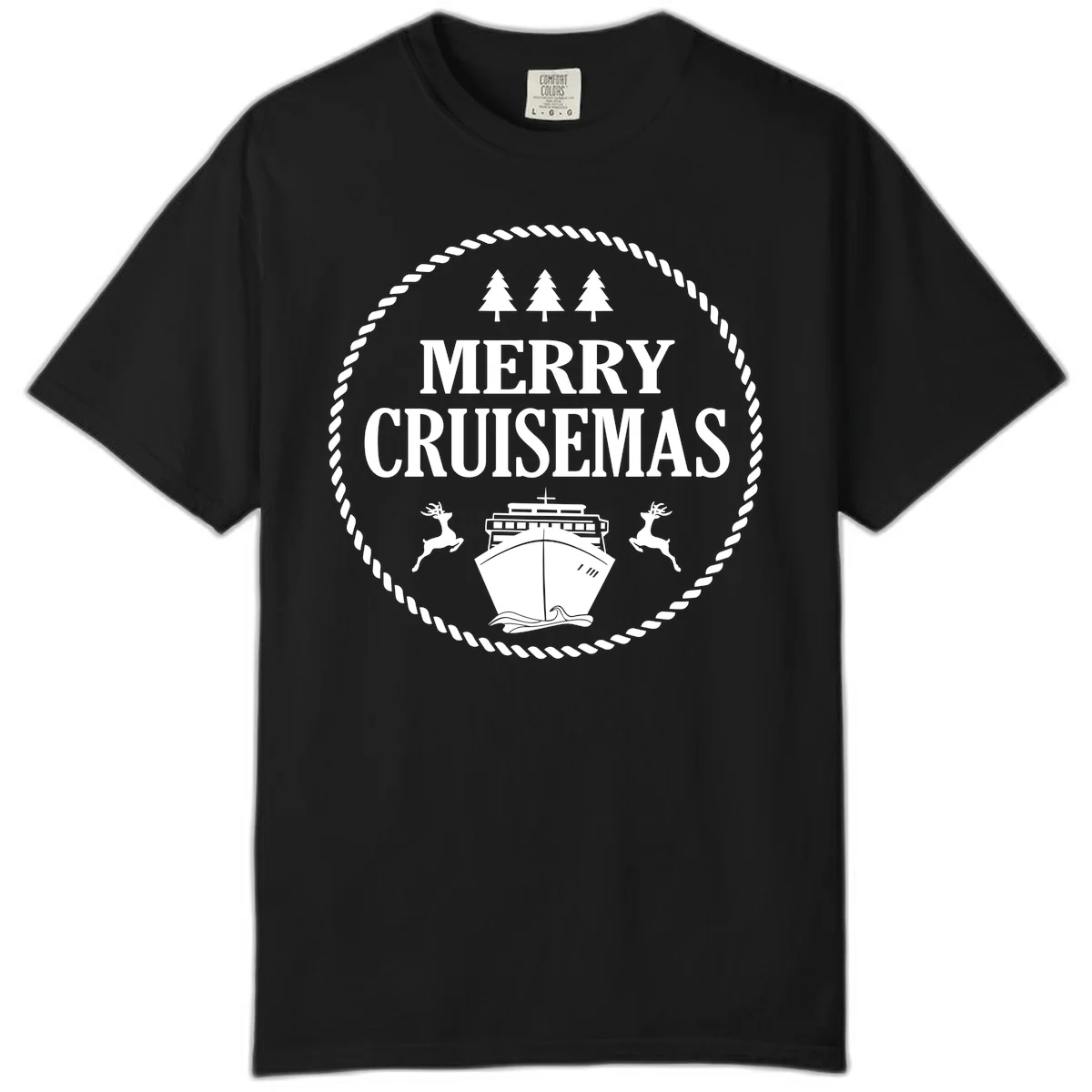 Merry Cruisemas Comfort Color Tee in Black