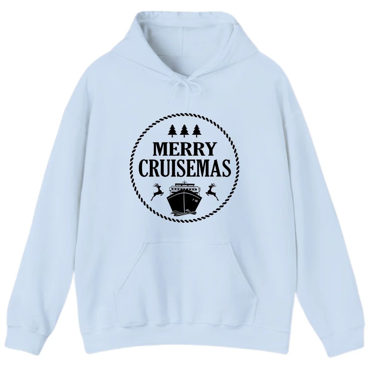 Merry Cruisemas Hoodie in Light Blue