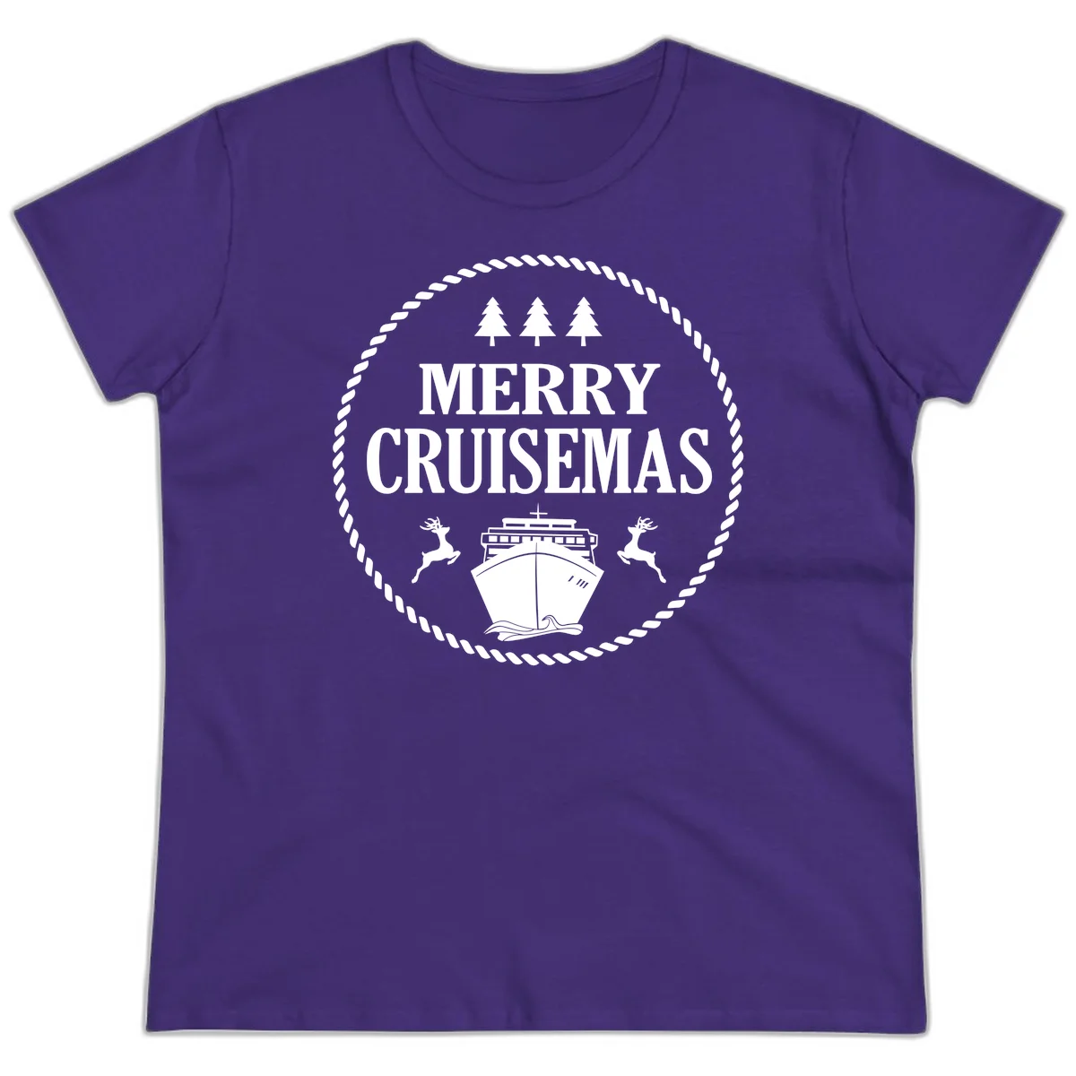 Merry Cruisemas Ladies Tee in Purple
