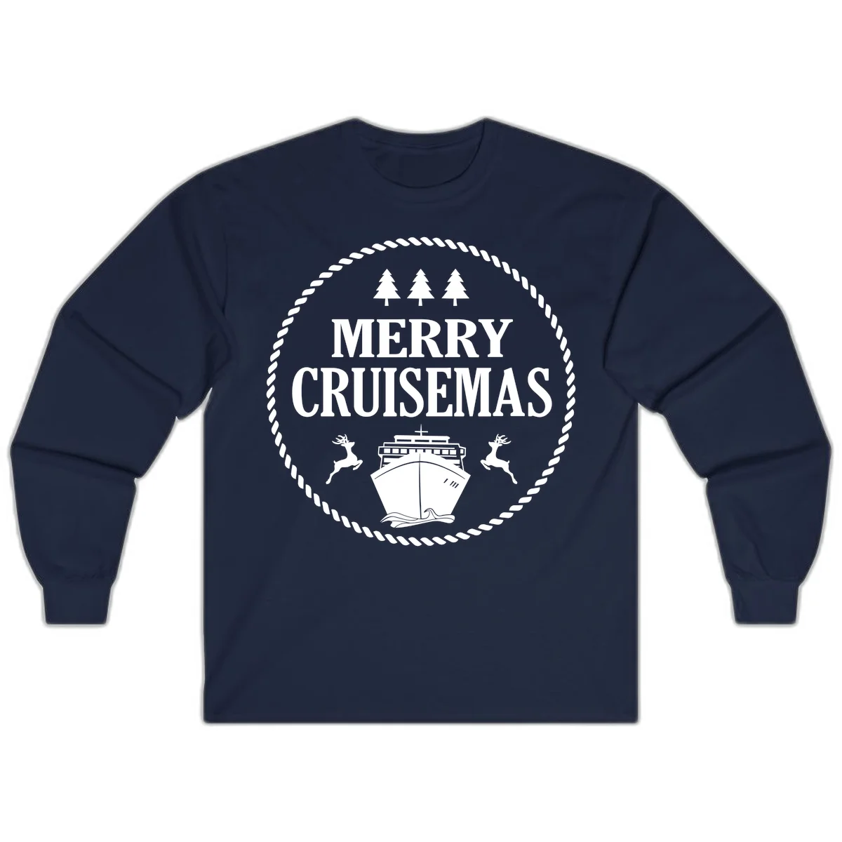Merry Cruisemas Long Sleeve in Navy