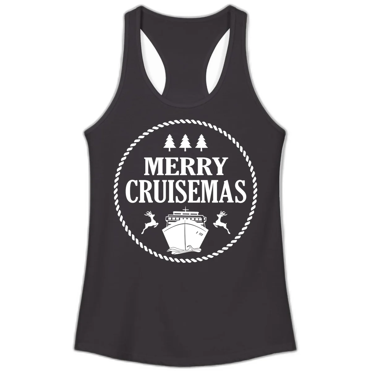 Merry Cruisemas Ladies Tank in Black