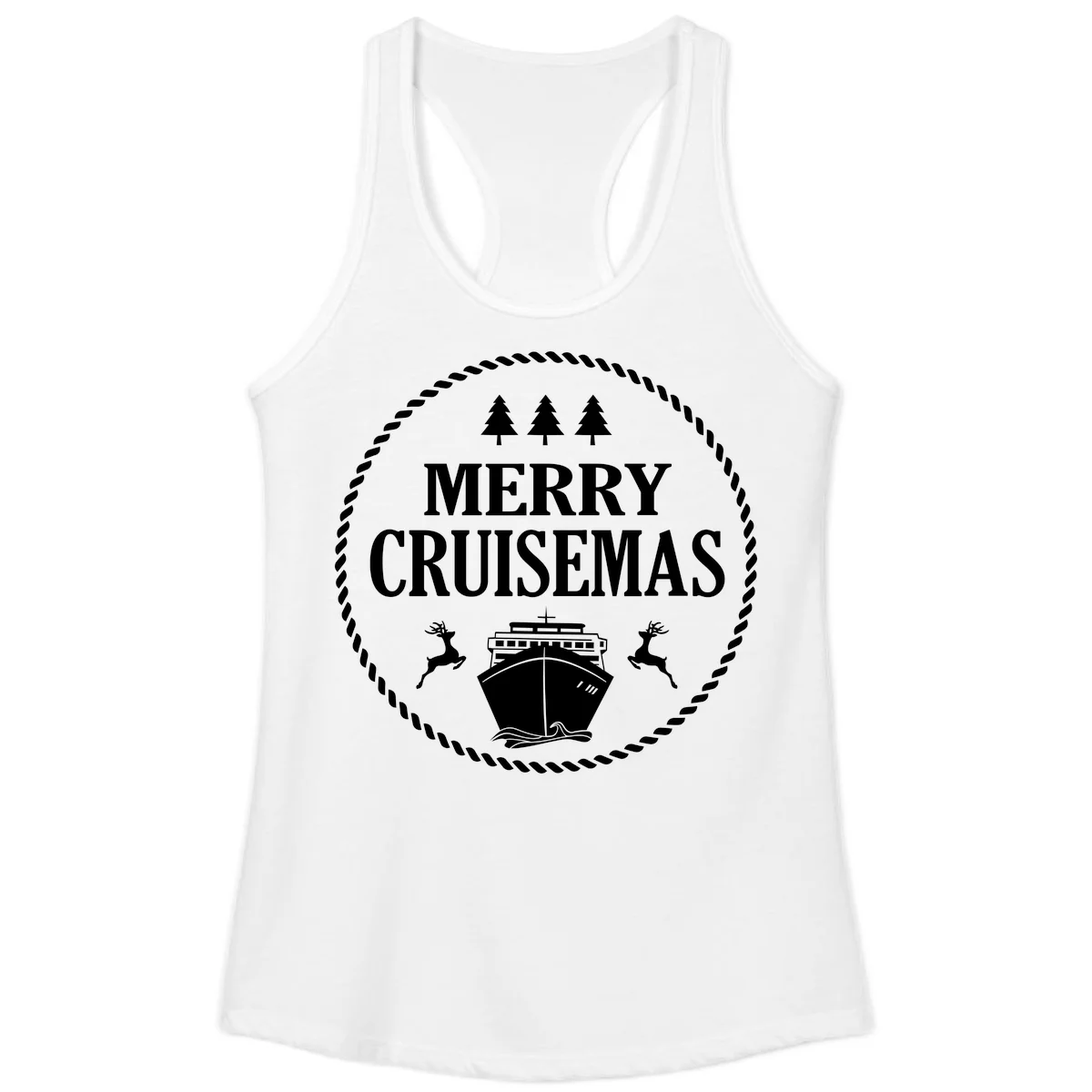 Merry Cruisemas Ladies Tank in White