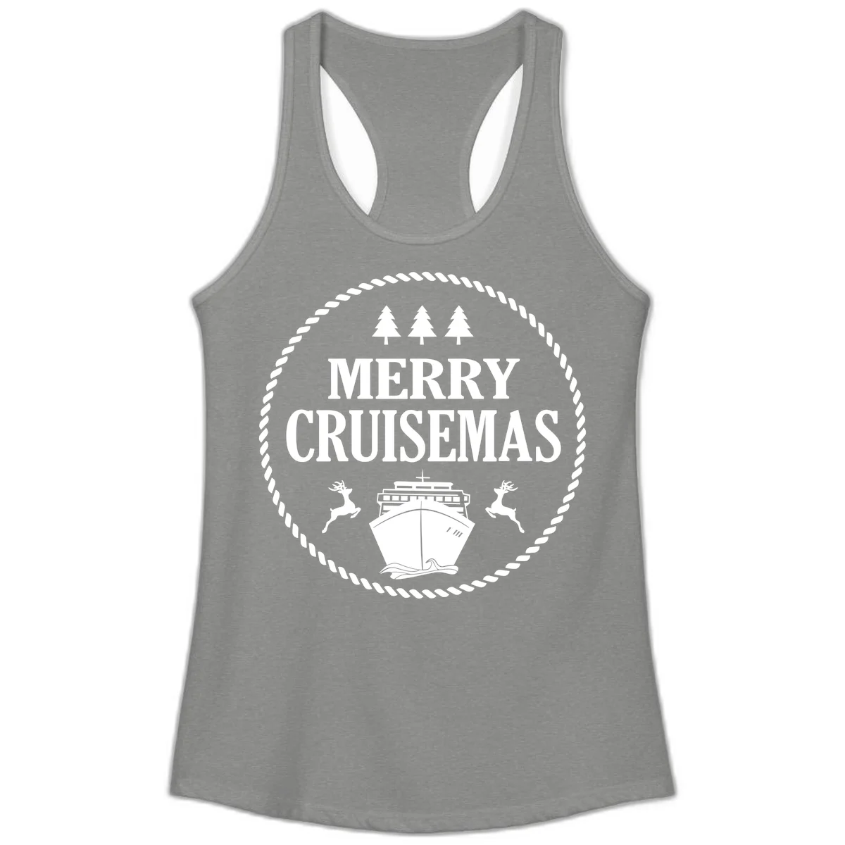 Merry Cruisemas Ladies Tank in Heather Grey