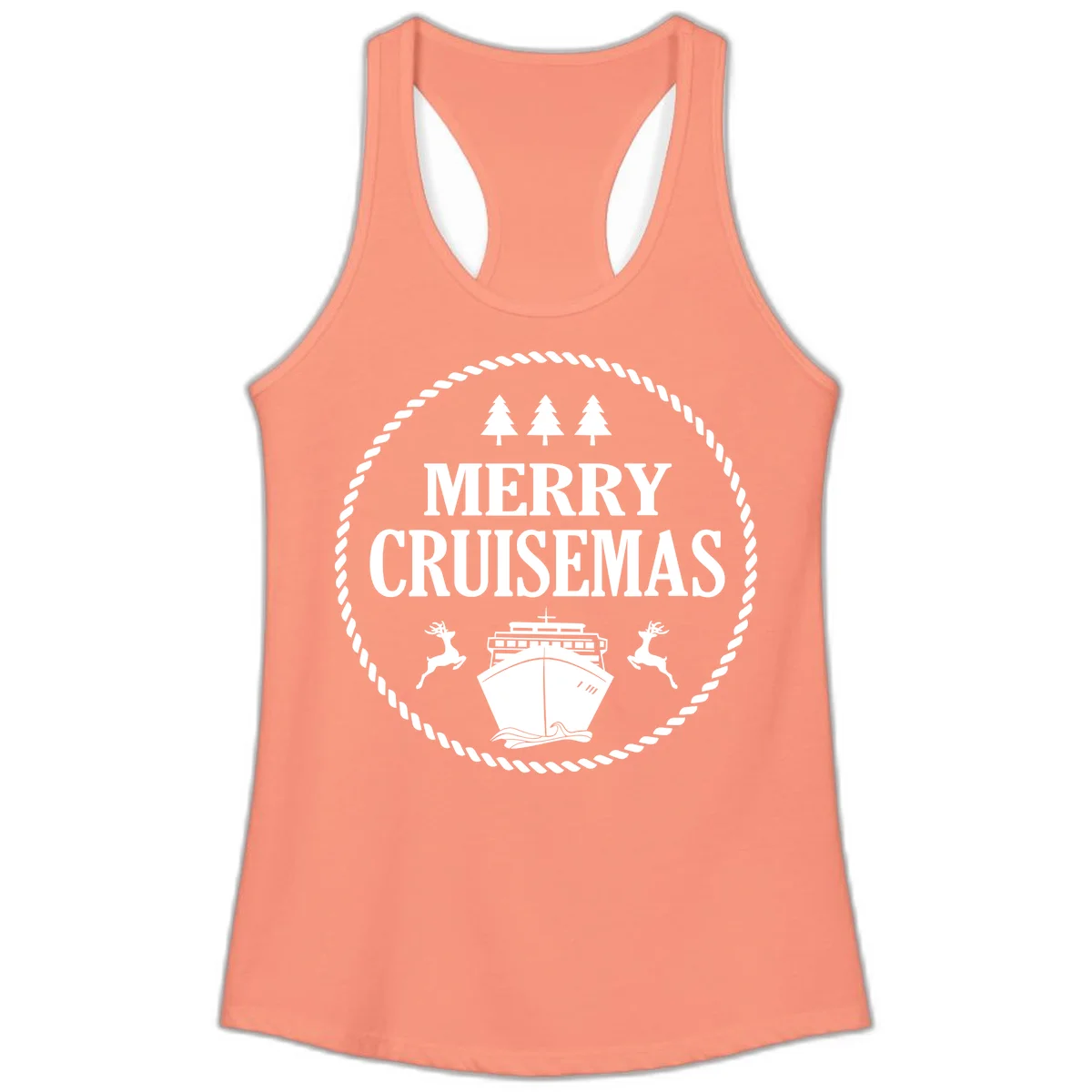 Merry Cruisemas Ladies Tank in Solid Light Orange