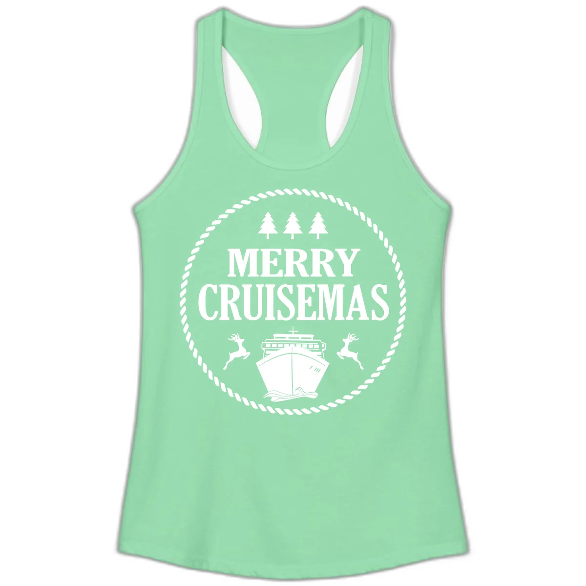 Merry Cruisemas Ladies Tank in Solid Mint