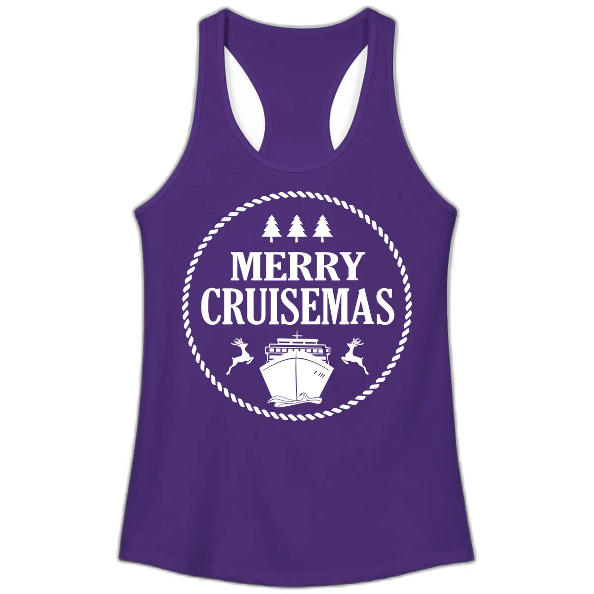 Merry Cruisemas Ladies Tank in Solid Purple Rush