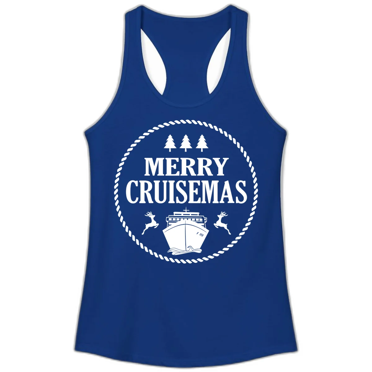 Merry Cruisemas Ladies Tank in Solid Royal