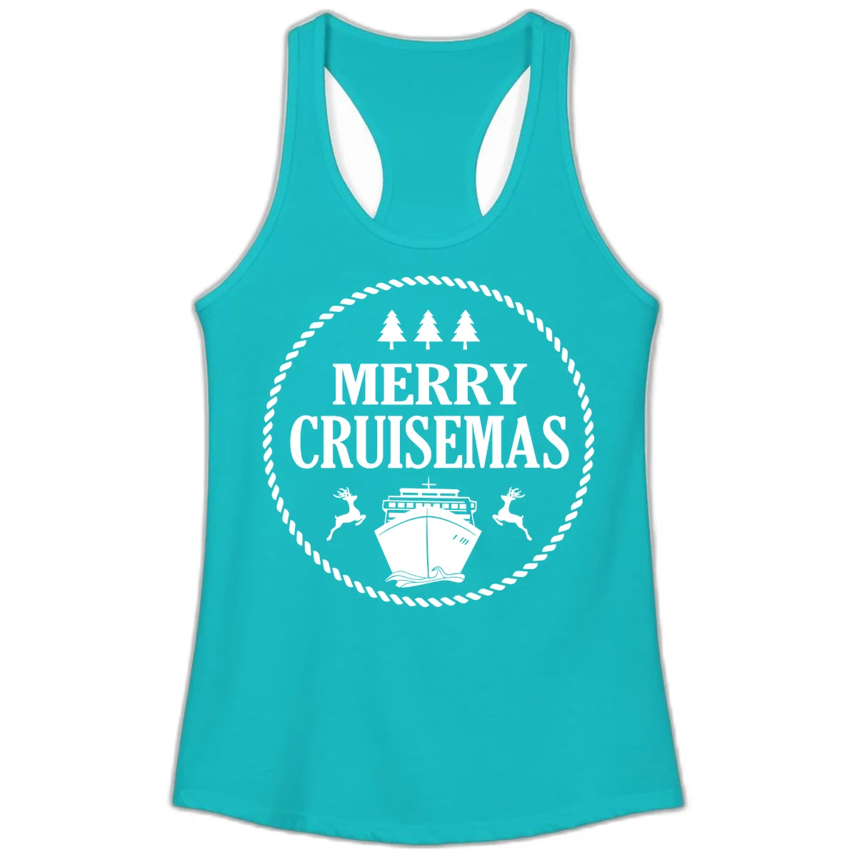 Merry Cruisemas Ladies Tank in Tahiti Blue